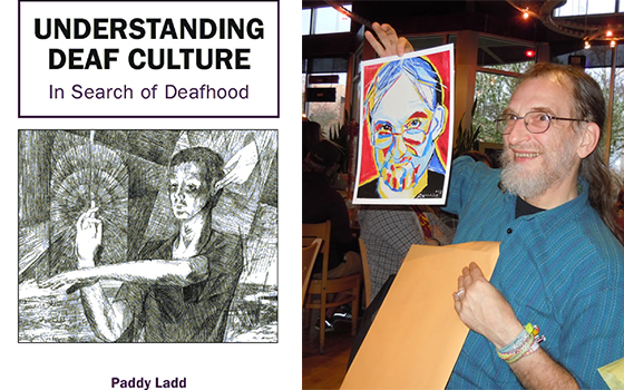 collage di immagini: a destra la copertina del libro di paddy ladd e a destra fotogrfia di paddy ladd